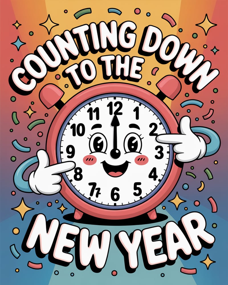 Whimsical Cartoon Clock Illustration