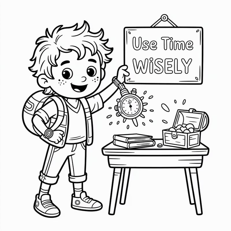 Finn's Time-Travel Coloring Page