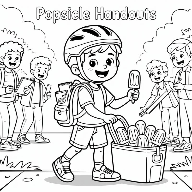 Noah Giving Popsicles Coloring Page