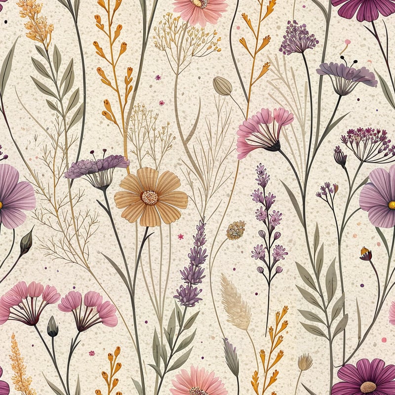 Seamless Meadow Floral Pattern