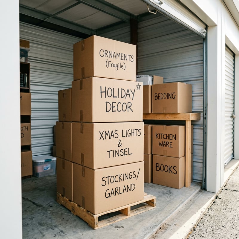 Neatly Stacked Holiday Boxes