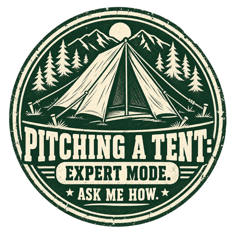 Pitching a Tent: Cheeky Camping T-Shirt Art