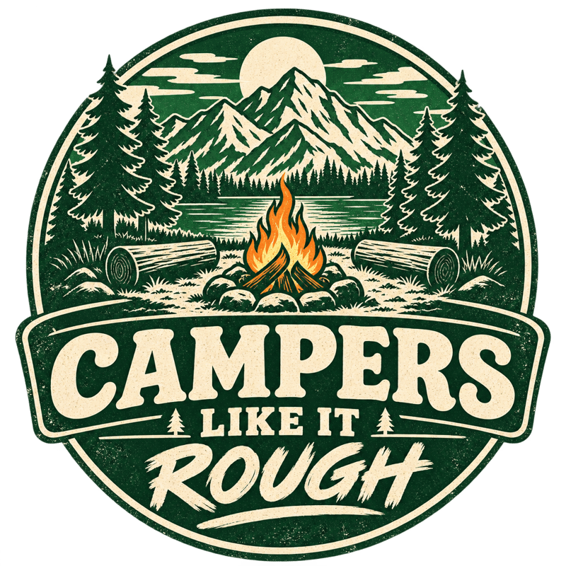 Campers Like It Rough Camping Emblem