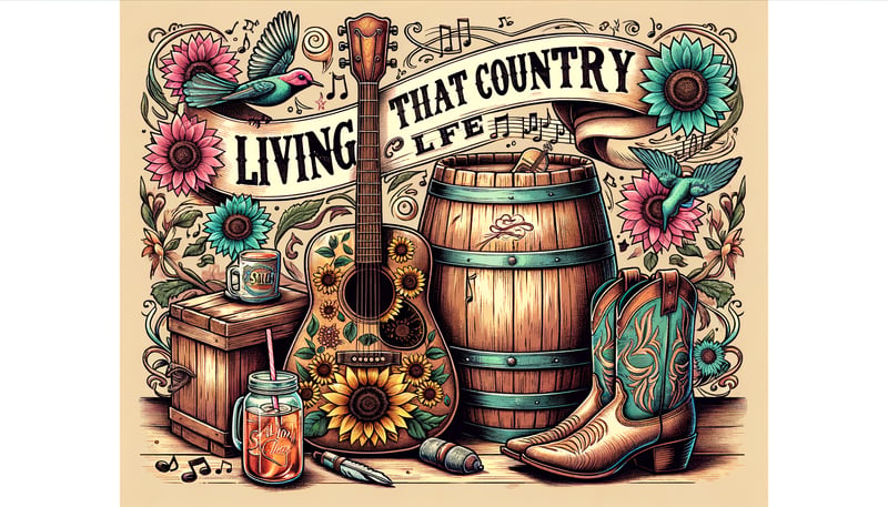 Rustic Country Music Illustration