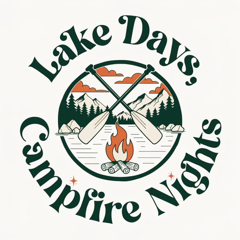 Rustic Lake Days Campfire T-Shirt Design