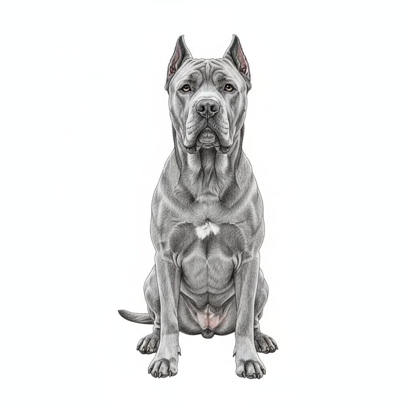 Realistic Cane Corso Pencil Drawing