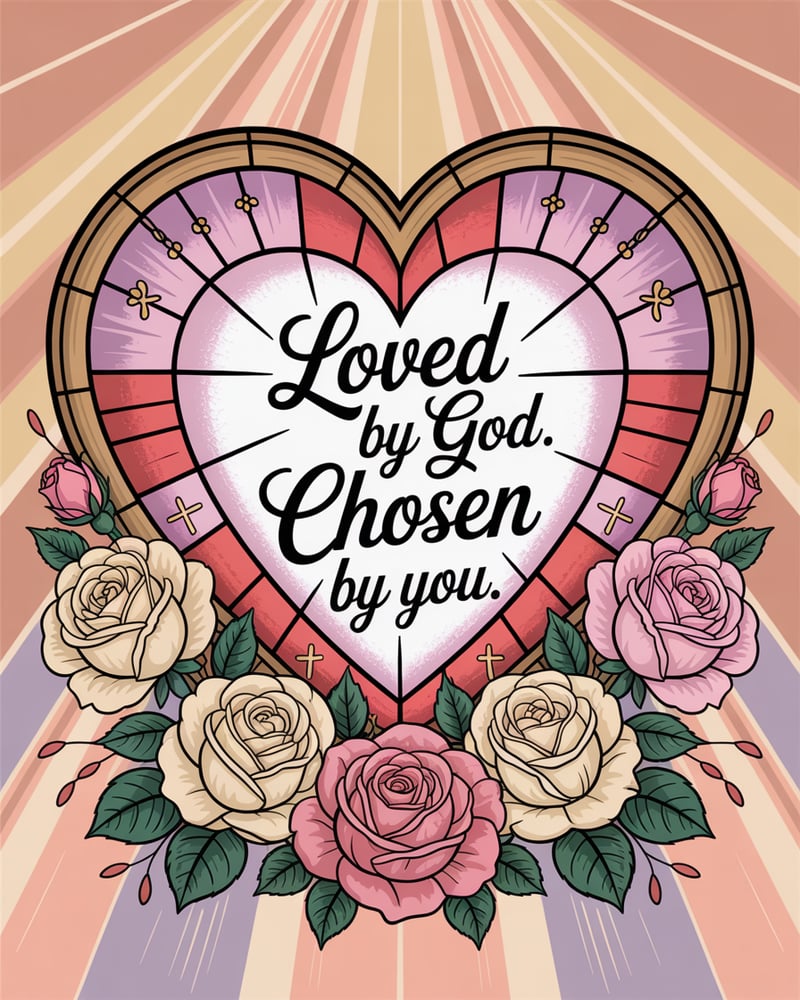 Vintage Christian Valentine T-Shirt Design