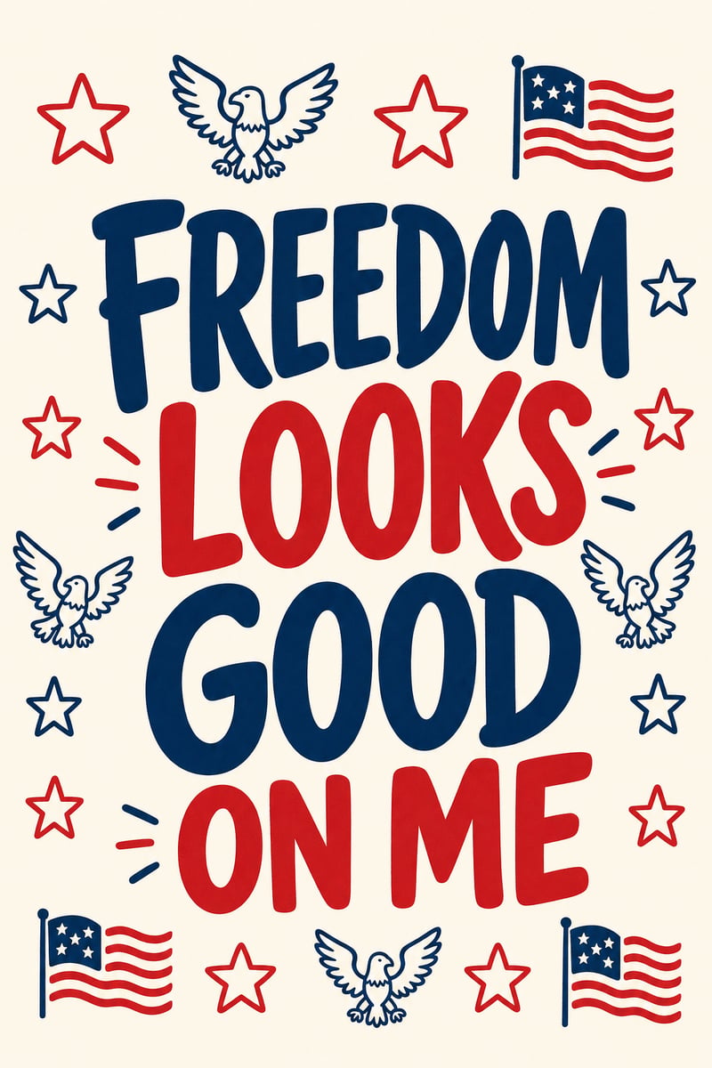 Freedom Line-Art Illustration Grid
