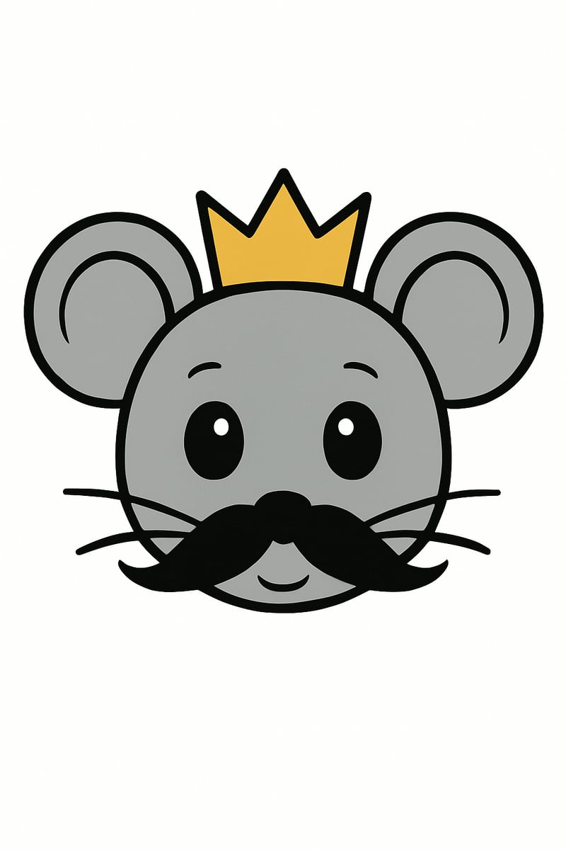 Minimalist Mouse King Illustration