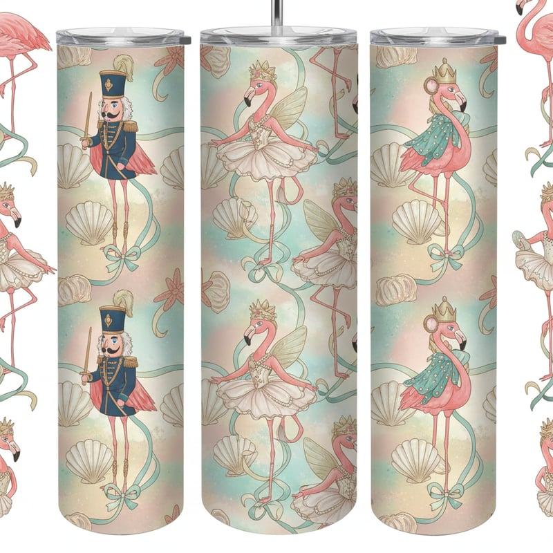 Flamingo Nutcracker Pattern for Tumblers