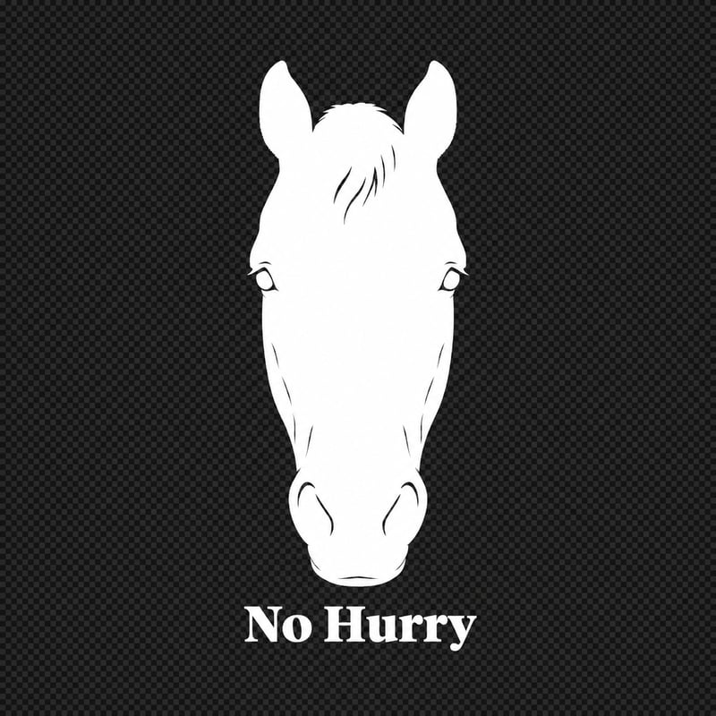 White Horse Head Silhouette with Text