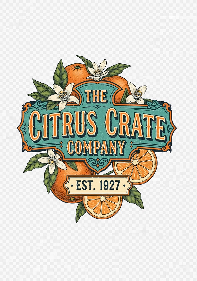 Retro Citrus Crate Logo Design