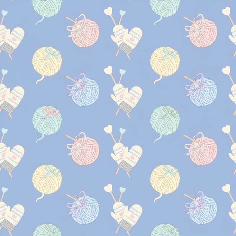 Seamless Fluffy Yarn Balls Pattern