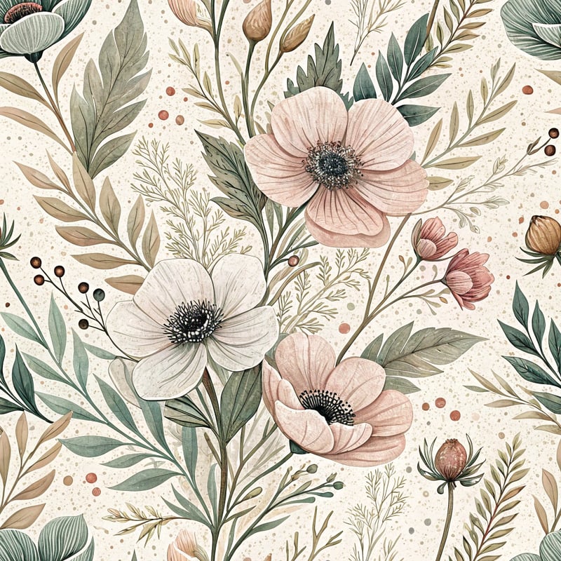 Boho Floral Seamless Pattern