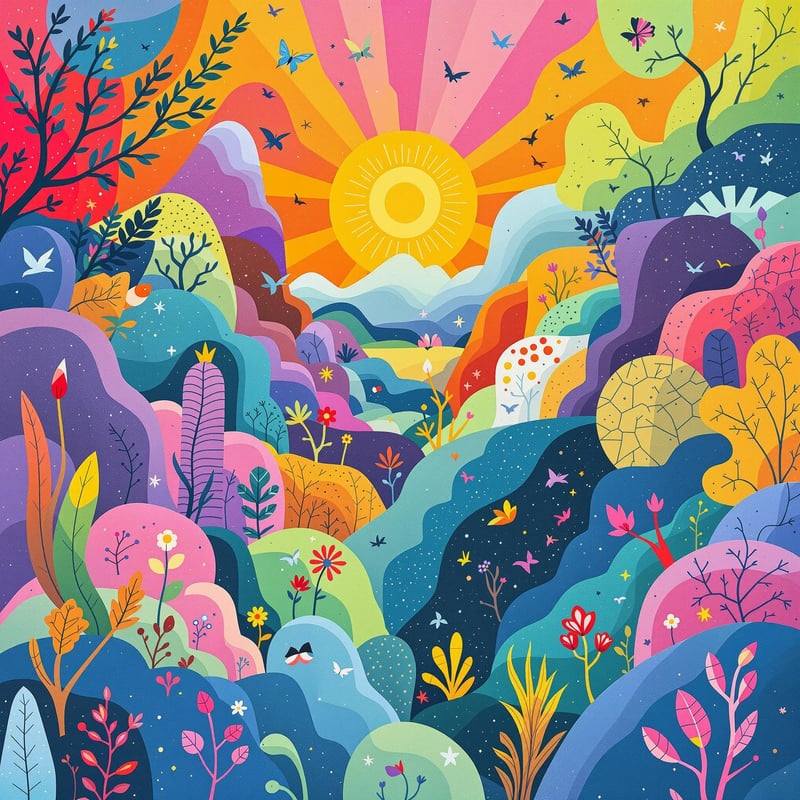 Colorful Mental Health Journey Illustration
