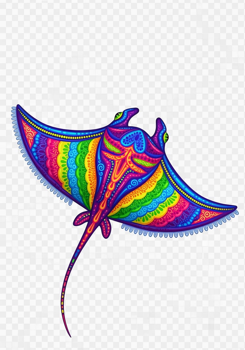 Ornate Alebrije Manta-Ray