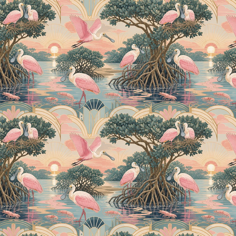Art Deco Spoonbill 20oz Wrap