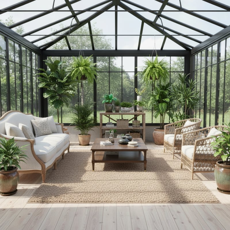 Luxury Garden Room Rug Mockup