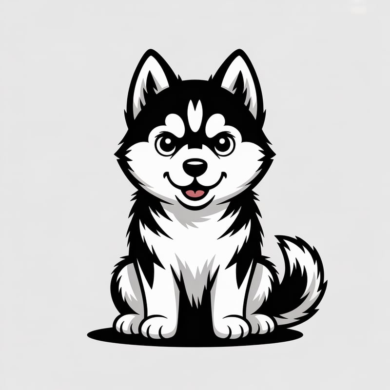 Kawaii Siberian Husky Vector Art