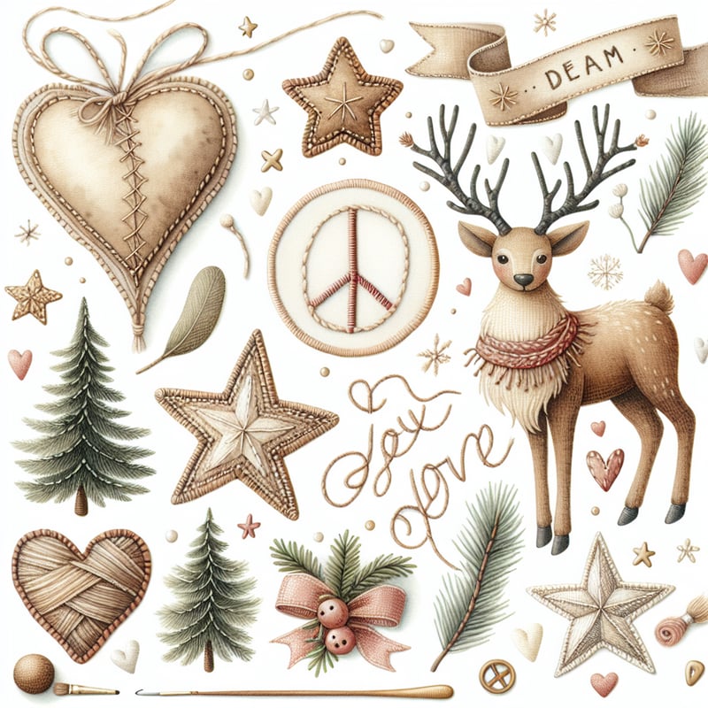Cozy Christmas Watercolor Clipart Set