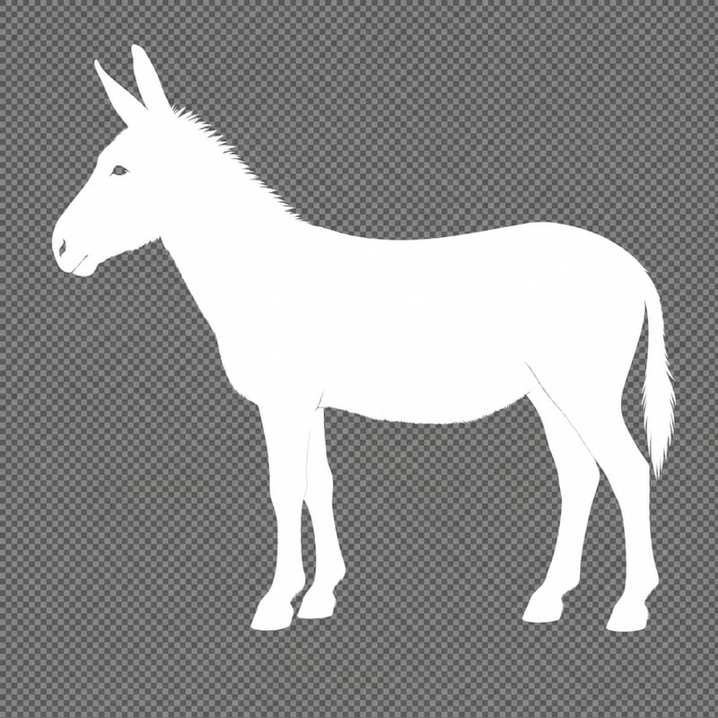 White Donkey Silhouette