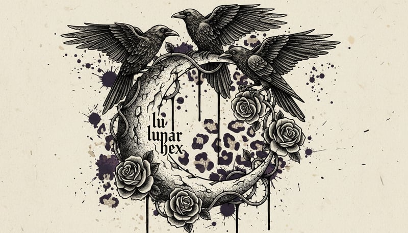 Black White Gothic Moon Illustration