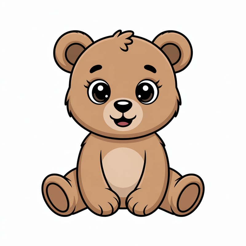 Cute Animated Nursery Bear Art