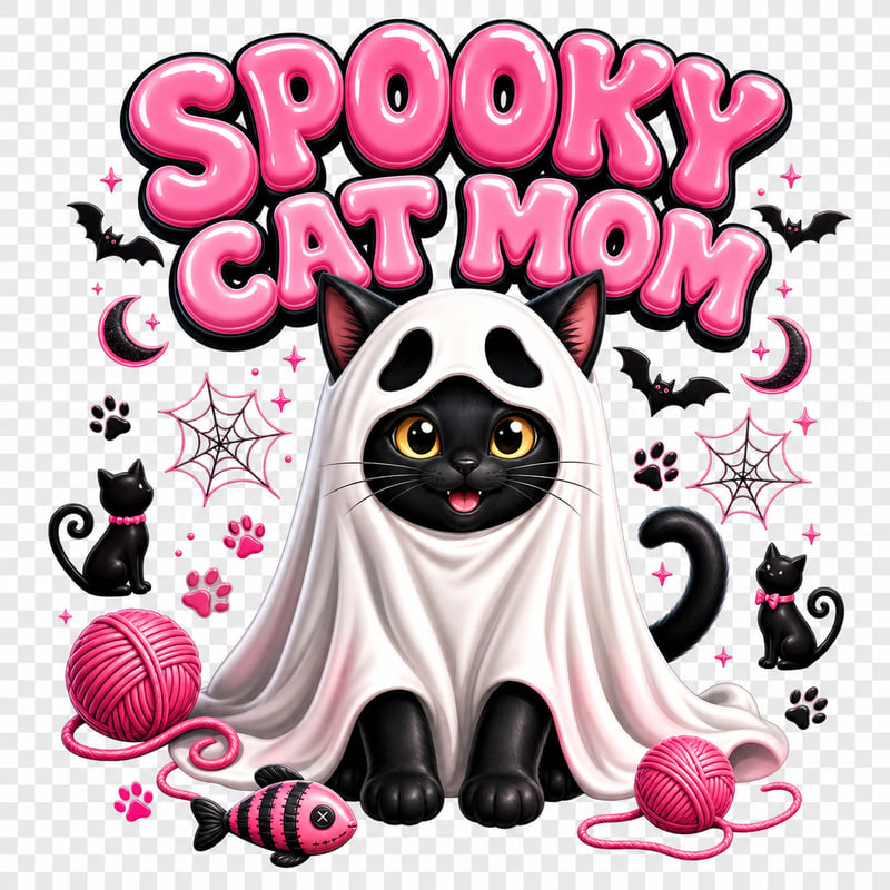 Spooky Cat Mom Halloween Graphic
