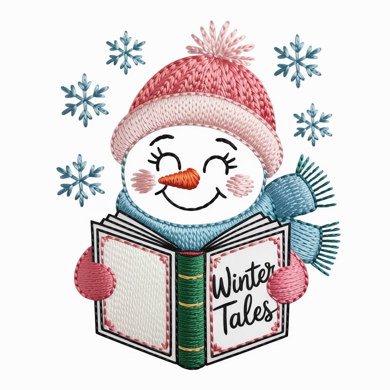 Handcrafted Snowman Christmas Embroidery