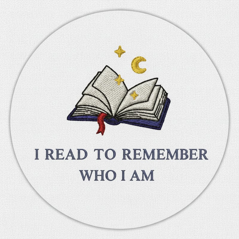 Realistic Embroidered Open Book Design