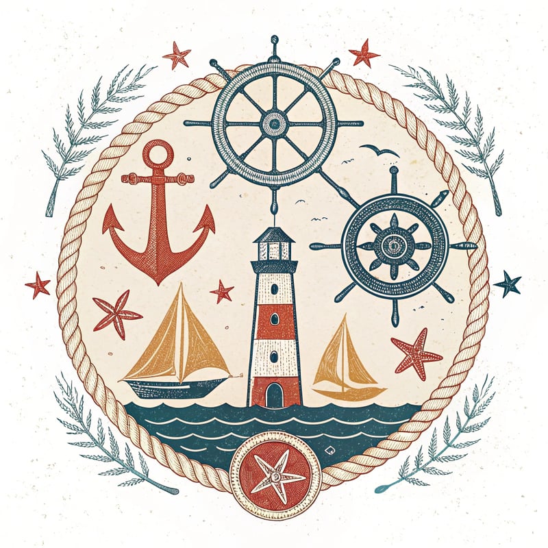 Vintage Nautical Nursery Art Print