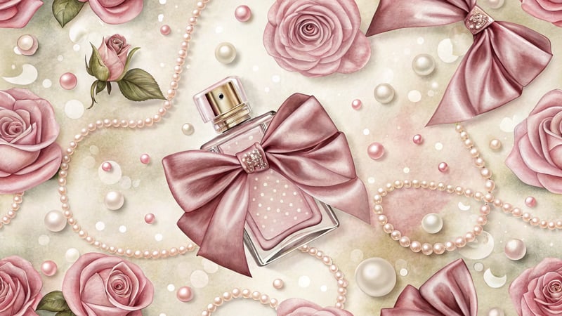Pink Satin Ribbon and Rose Pattern