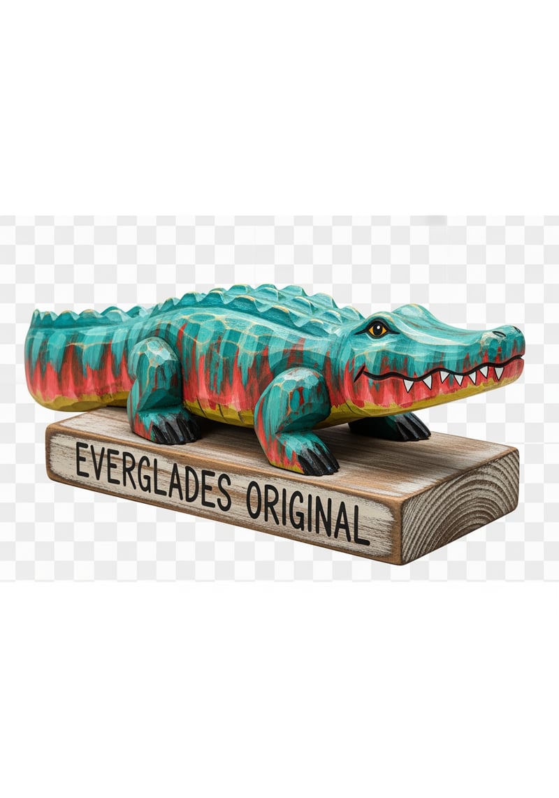 Hand-Painted Gator Figure