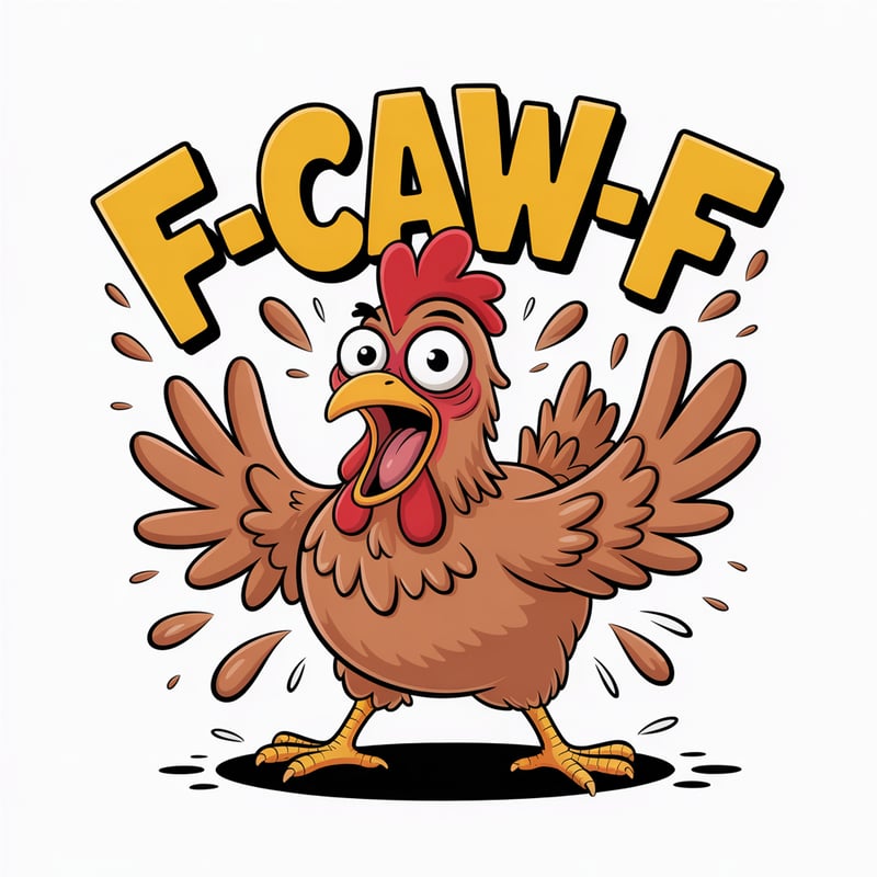 Crazy Cartoon Chicken Illustration