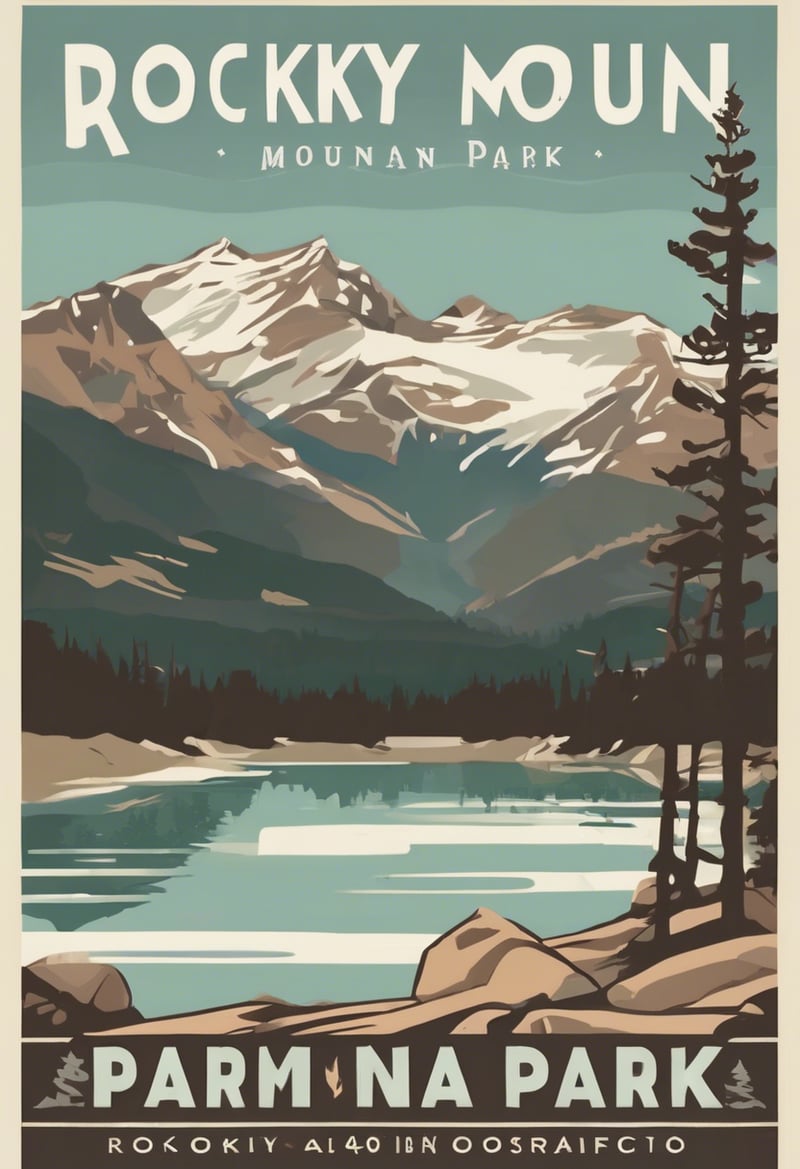 Vintage Rocky Mountain National Park Poster
