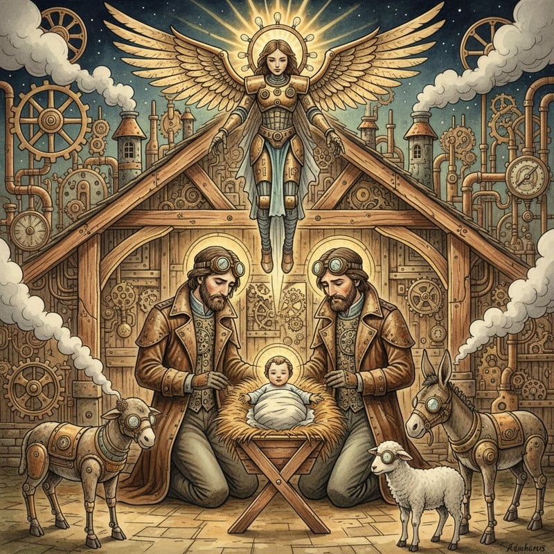 Steampunk Nativity Scene