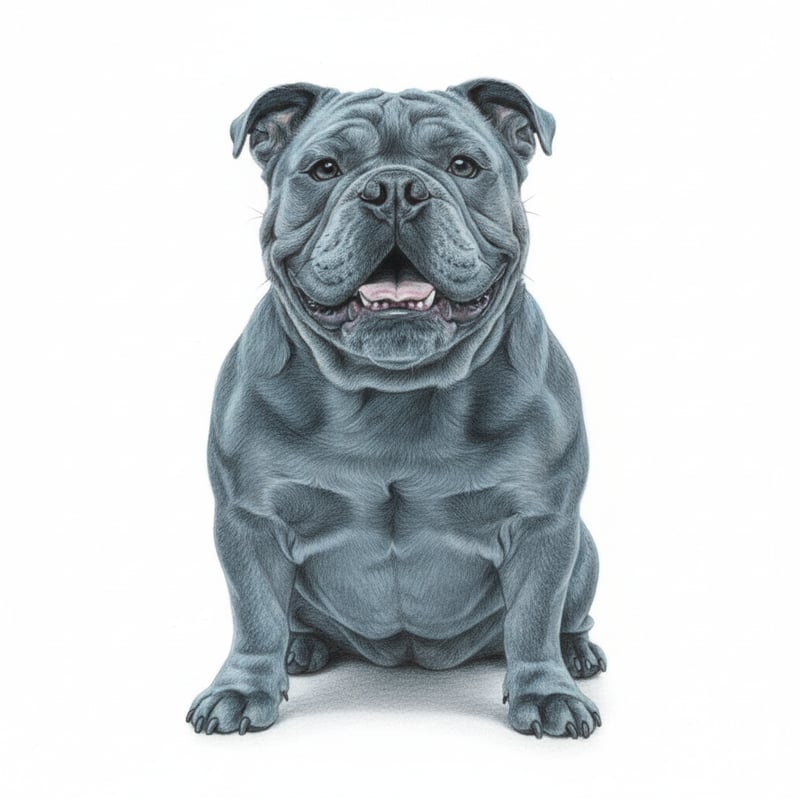 Realistic English Bulldog Drawing