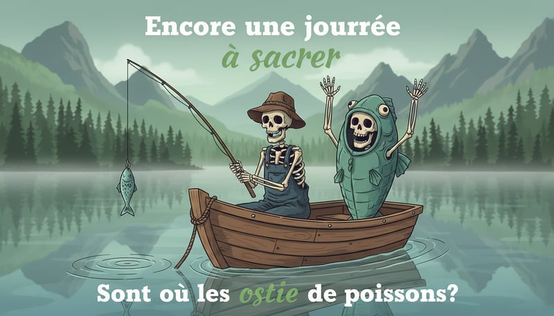 Skeletons Fishing on a Calm Lake