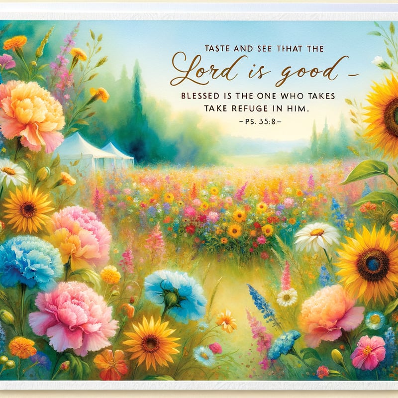Watercolor Wildflowers with Inspirational Script