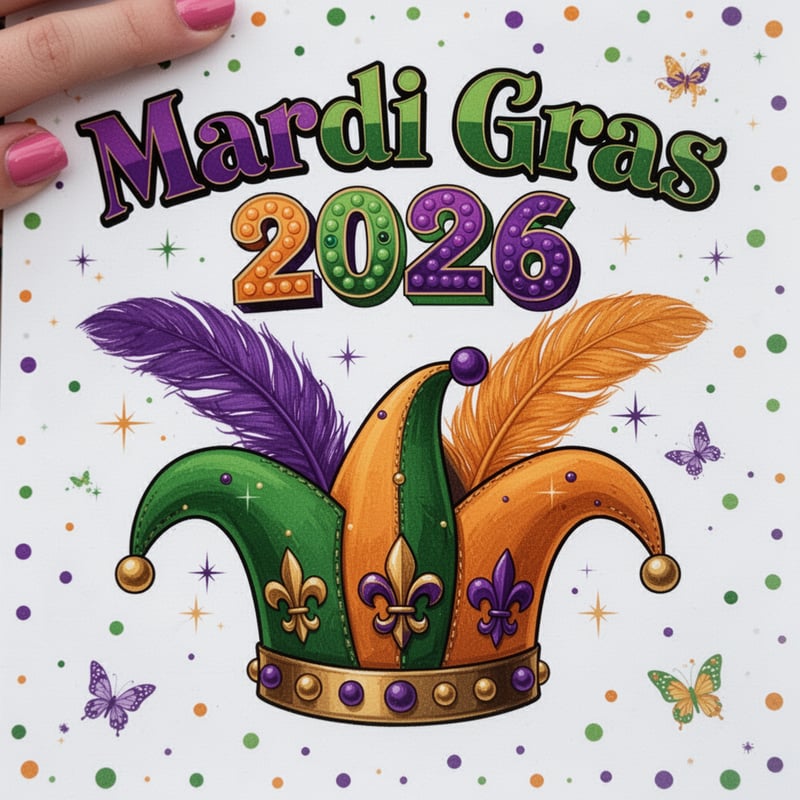 Mardi Gras 2026 Festive Illustration