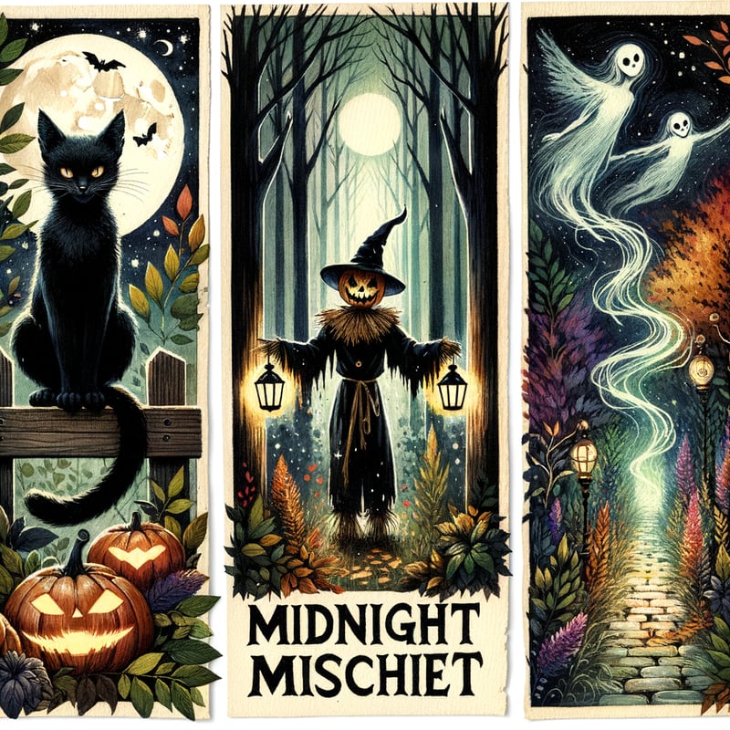 Vintage Watercolor Halloween Panels