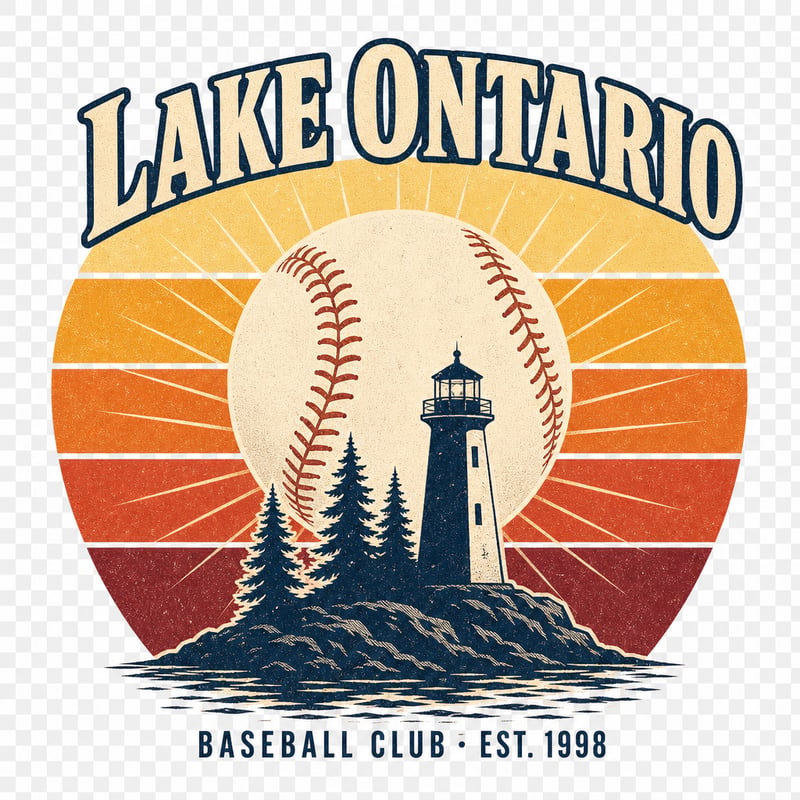 Mid-Century Lake Ontario Baseball Poster