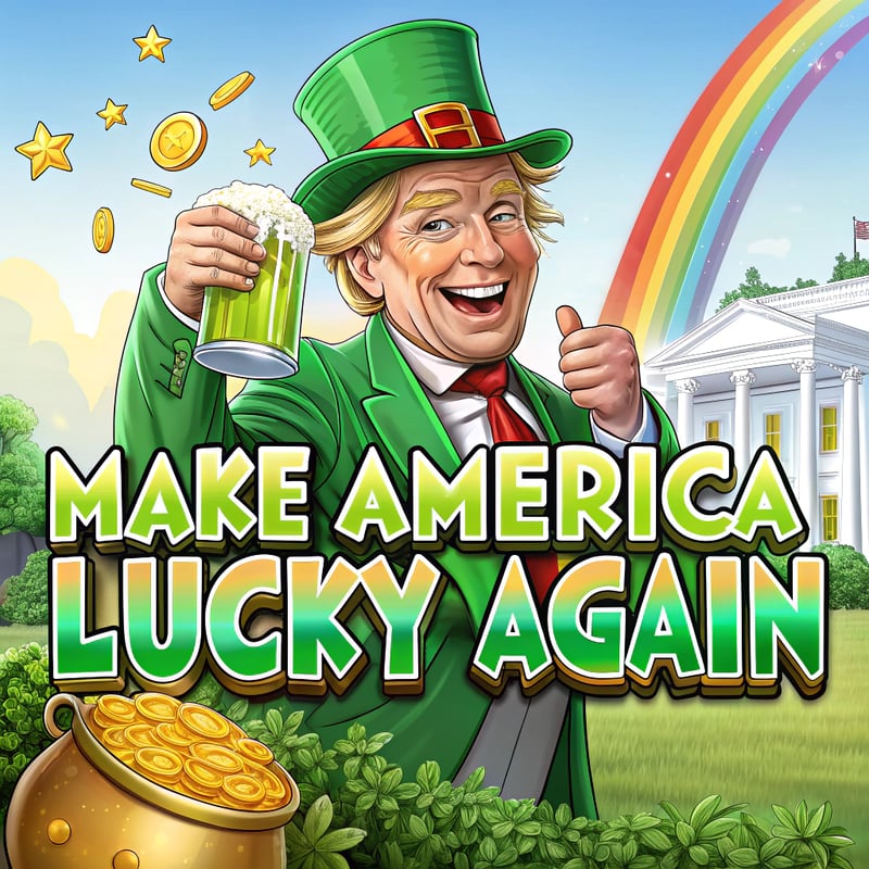 Trump as a Cheerful Leprechaun