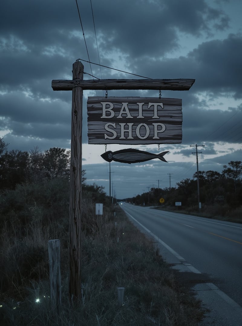Florida Folk Gothic Bait Shop Sign