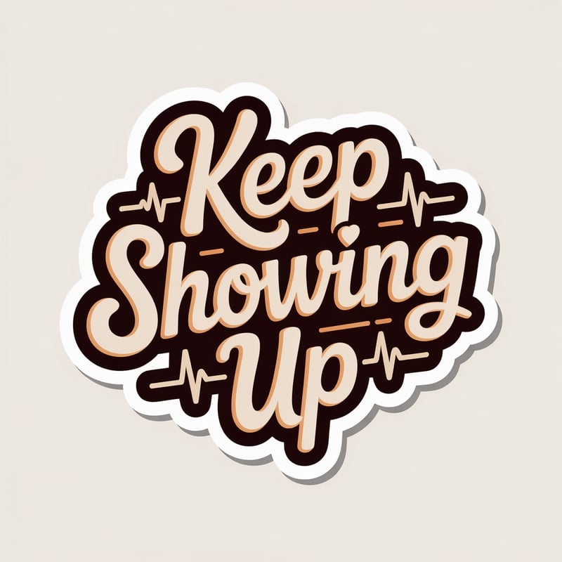 Keep Showing Up Typo Sticker