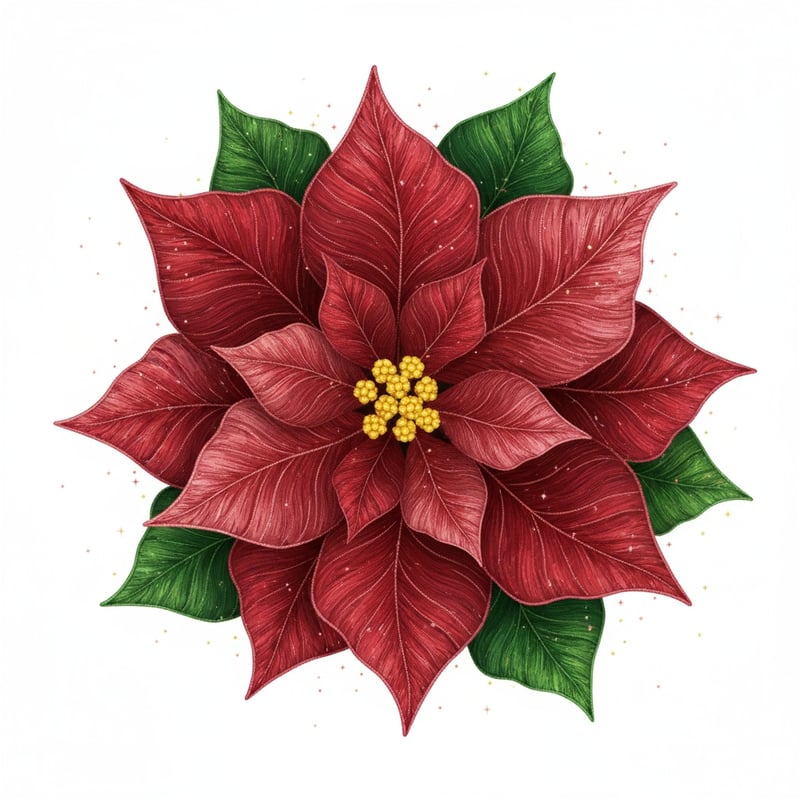 3D Faux Embroidery Poinsettia Flower