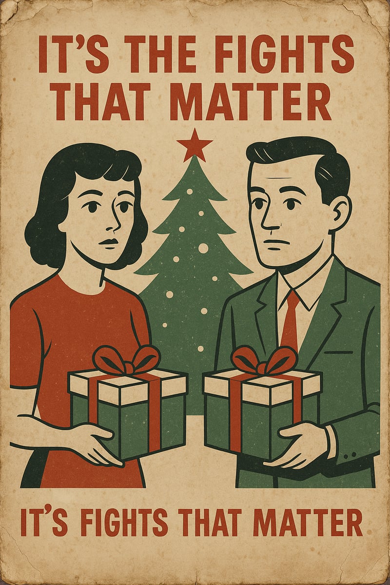 Mid-Century Christmas Poster with Couple