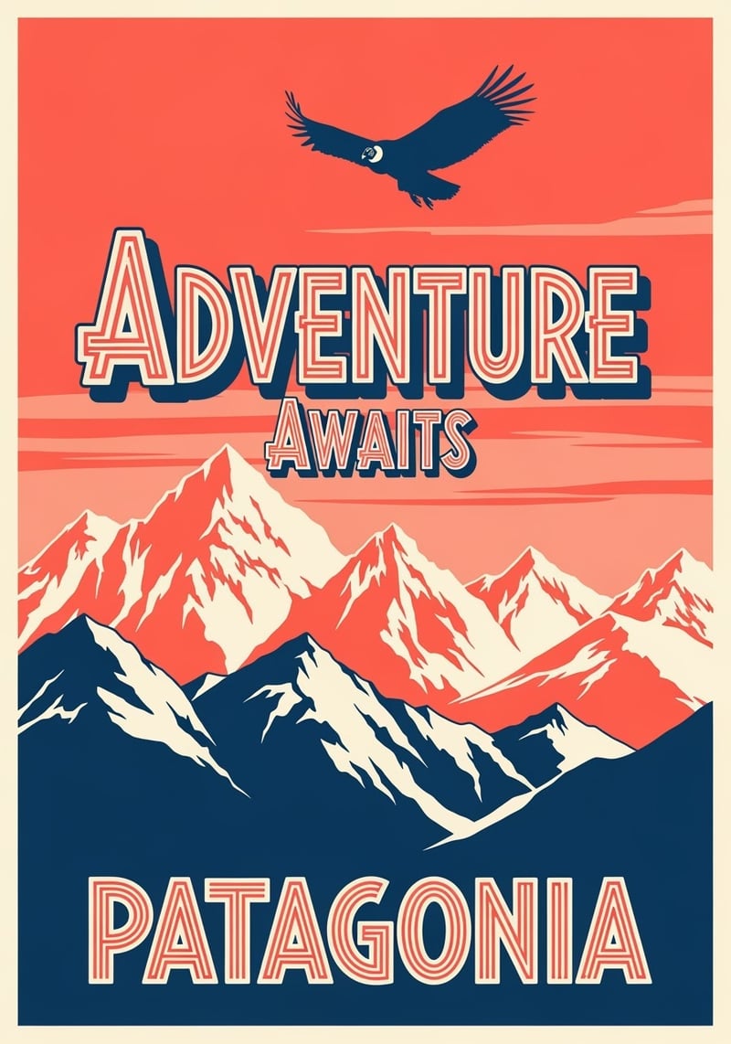 1960s Patagonia Adventure Poster