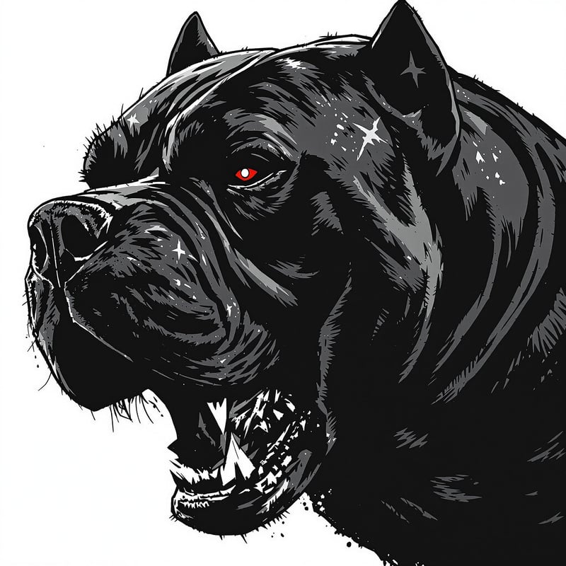 Monochrome Cane Corso Illustration