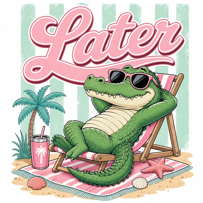 Playful Alligator Beach T-Shirt